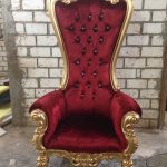 Throne Chair | Gold Frame With Red Velvet