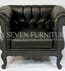 Chesterfield Sofa Black 1 Seater
