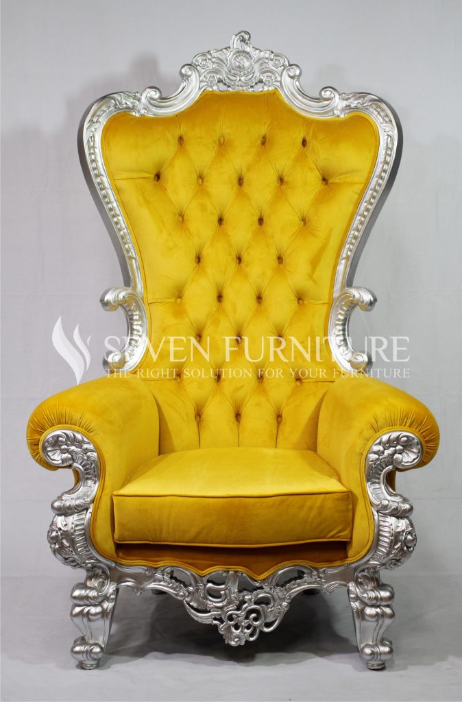 Kursi Sofa Romawi Silver Yellow